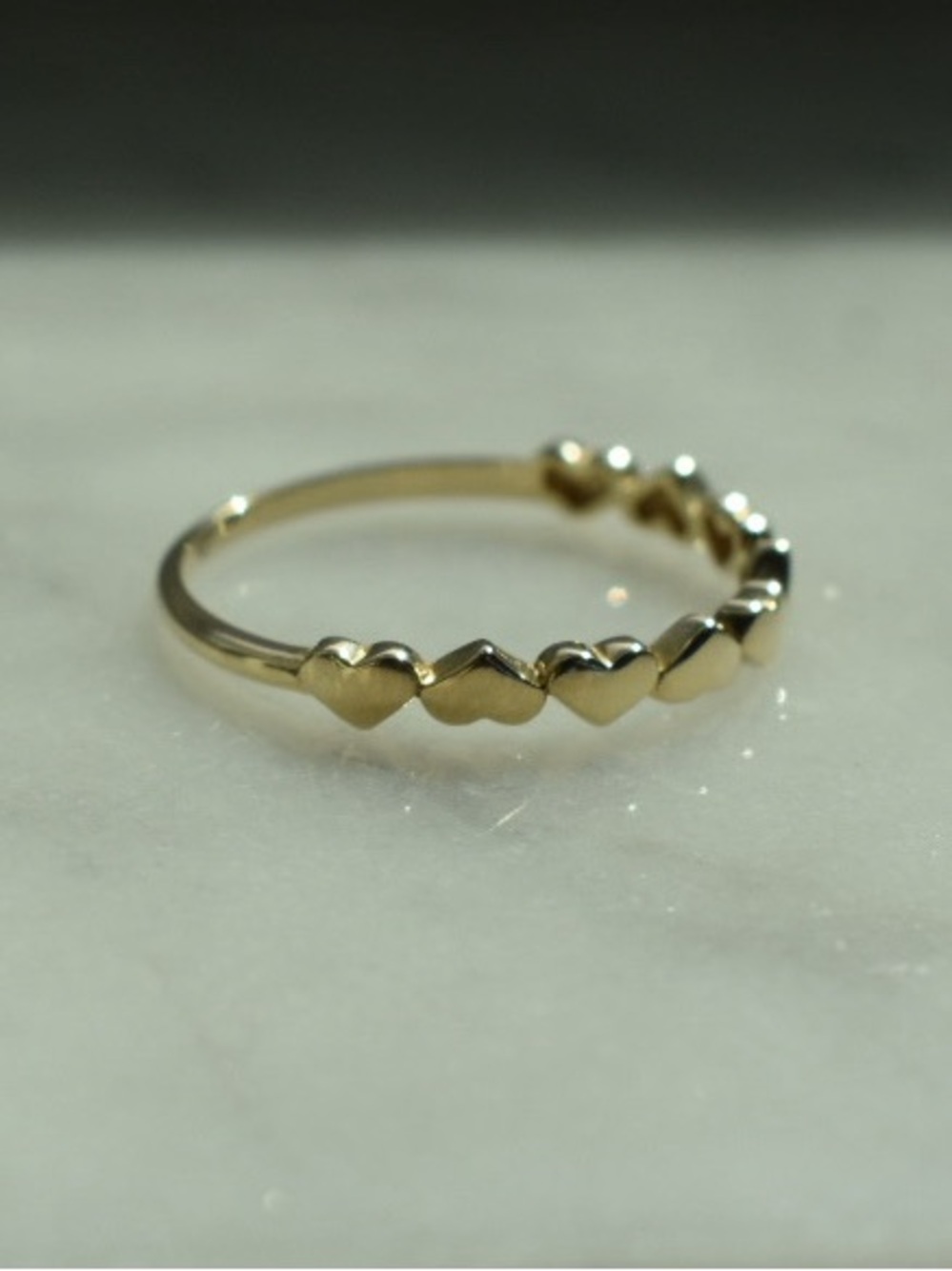 14k Gold Multi Heart Band Ring (Size 6) - 1g